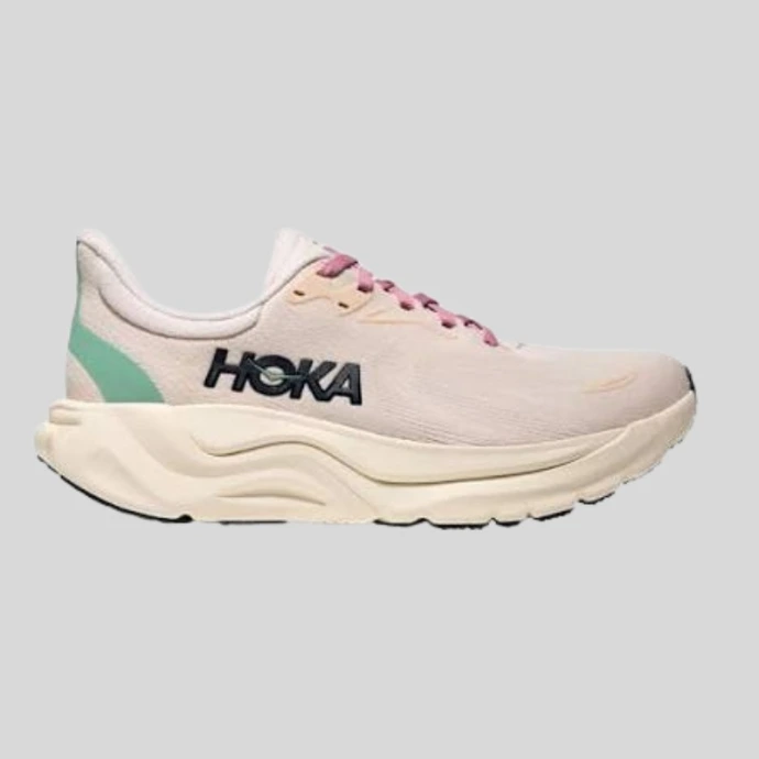 Actual product photo of the Hoka Arahi 8 lightweight stability running shoe featuring the J-Frame supportive technology